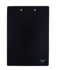 Het klembord in A4 formaat van Foldersys heeft de afmetingen van 316x228mm. Dit klembord is uitgerust met een stevige klem en het bord zelf is gemaakt van ondoorzichtig zwart polypropyleen (PP). Perfect om op te schrijven en dus ideaal om notities te maken. Gemakkelijk schoon te houden en dus ideaal voor elke werkomgeving.