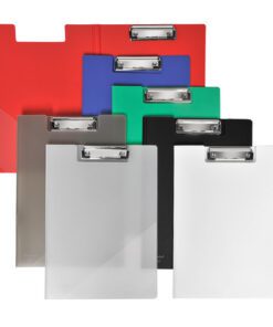 Het klembord in A4 formaat van Foldersys heeft de afmetingen van 320x231mm. Dit klembord is voorzien van een klep die fungeert als bescherming van je documenten en van een stevige klem. Het bord zelf is gemaakt van ondoorzichtig transparant grijs polypropyleen (PP). Perfect om op te schrijven en dus ideaal om notities te maken. Gemakkelijk schoon te houden en dus ideaal voor elke werkomgeving.