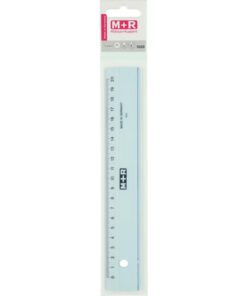 M+R plastic lineaal grijs-ophangetui 20 cm