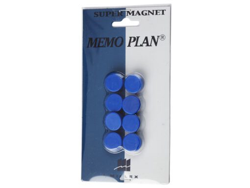 Magneten Millex 15mm          blauw set a 8 st.
