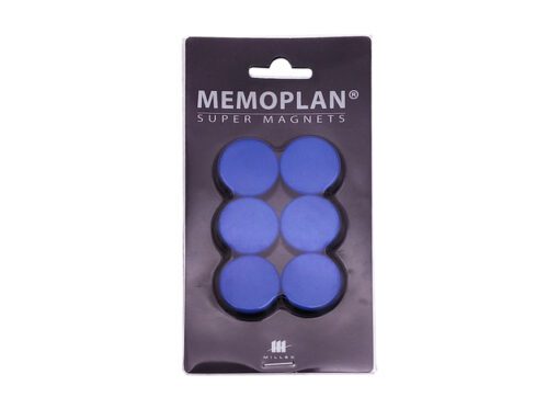 Magneten Millex 25mm          blauw set a 6 st.