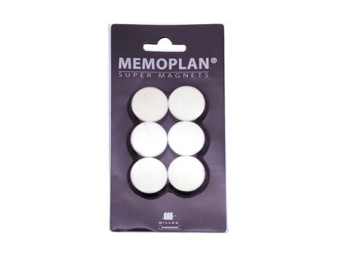 Magneten Millex 25mm          wit set a 6 st.