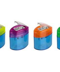 Möbius & Ruppert Neo Light dubbele plastic puntenslijper    tonmodel assorti kleuren 10 stuks in display.