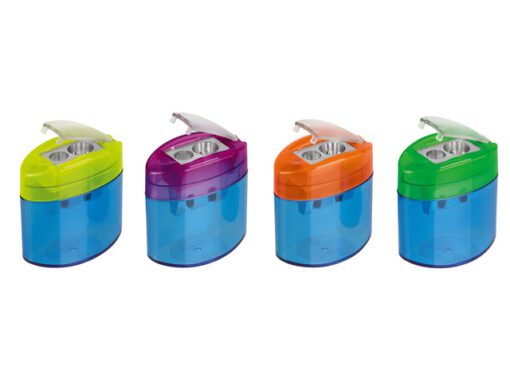 Möbius & Ruppert Neo Light dubbele plastic puntenslijper    tonmodel assorti kleuren 10 stuks in display.