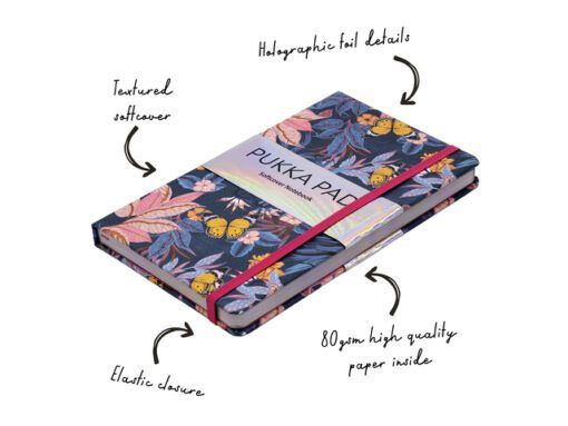 Notitieboek Pukka Pad Bloom   SC 13x21cm blauw