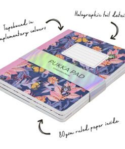 deze schriften zijn even mooi als functioneel. De covers zijn afgewerkt met luxe holografische details en bieden ruimte om je naam of vak te noteren. Dankzij de stevige