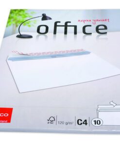 vensterloos ontwerp en een betrouwbare zelfklevende sluiting voor eenvoudig en veilig sluiten. Gemaakt van robuust 120 g/m² papier