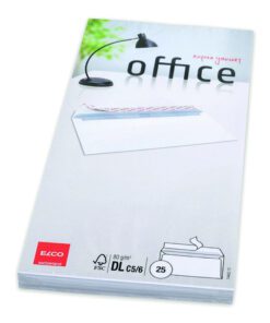 vensterloos ontwerp en een betrouwbare zelfklevende sluiting voor eenvoudig en veilig sluiten. Gemaakt van robuust 80 g/m² papier