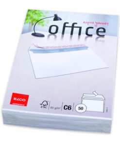 vensterloos ontwerp en een betrouwbare zelfklevende sluiting voor eenvoudig en veilig sluiten. Gemaakt van robuust 80 g/m² papier