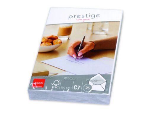 Omsl. Elco Prestige FSC -100gr- extra wit - gegomd -                                      verp.2581 x 114 mm C7