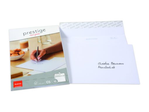 Omsl. Elco Prestige FSC 120gr - extra wit - strip -                                       verp.10229 x162 mm C5