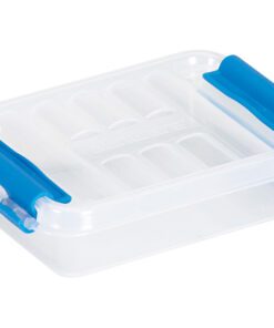 Opbergbox Sunware Q-line 0,2L transparant/blauw
