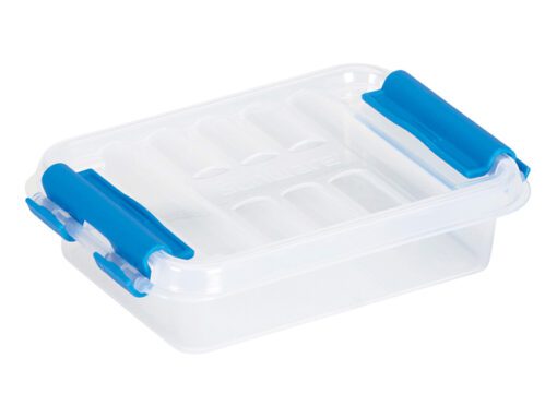 Opbergbox Sunware Q-line 0,2L transparant/blauw