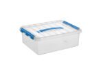 Opbergbox Sunware Q-line 10L  transparant/blauw
