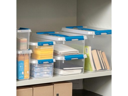 Opbergbox Sunware Q-line 10L  transparant/blauw