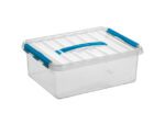 Opbergbox Sunware Q-line 12L  transparant/blauw