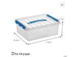 Opbergbox Sunware Q-line 12L  transparant/blauw