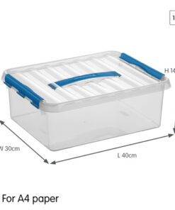 Q-line 12L Mix&Match opbergbox is perfect voor het opbergen van dagelijkse benodigdheden. De box is makkelijk stapelbaar en voorzien van stevige sluitclips zodat de deksel goed op zijn plaats blijft. BPA-vrij en dus ook geschikt voor voedselwaren en verkrijgbaar in talloze maten.