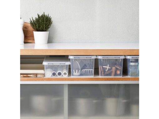 Opbergbox Sunware Q-line 12L  transparant/blauw