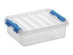 Opbergbox Sunware Q-line 1L   transparant/blauw