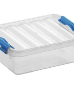 Opbergbox Sunware Q-line 1L   transparant/blauw