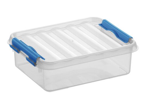Opbergbox Sunware Q-line 1L   transparant/blauw
