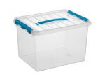 Opbergbox Sunware Q-line 22L  transparant/blauw