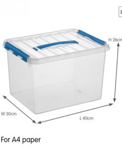 Q-line 22L Mix&Match opbergbox is perfect voor het opbergen van dagelijkse benodigdheden. De box is makkelijk stapelbaar en voorzien van stevige sluitclips zodat de deksel goed op zijn plaats blijft. BPA-vrij en dus ook geschikt voor voedselwaren en verkrijgbaar in talloze maten.