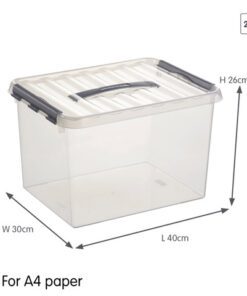 Q-line 22L Mix&Match opbergbox is perfect voor het opbergen van dagelijkse benodigdheden. De box is makkelijk stapelbaar en voorzien van stevige sluitclips zodat de deksel goed op zijn plaats blijft. BPA-vrij en dus ook geschikt voor voedselwaren en verkrijgbaar in talloze maten.