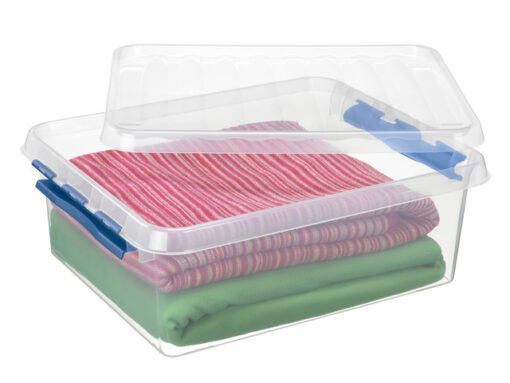 Opbergbox Sunware Q-line 25L  transparant/blauw