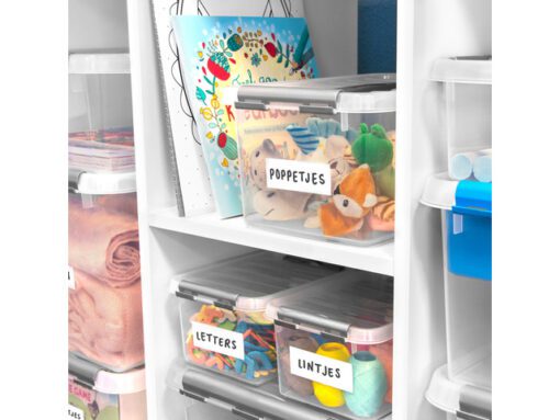 Opbergbox Sunware Q-line 25L  transparant/blauw