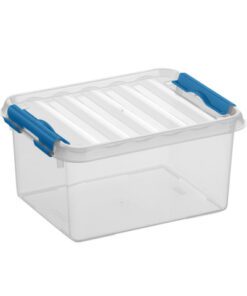 Opbergbox Sunware Q-line 2L   transparant/blauw