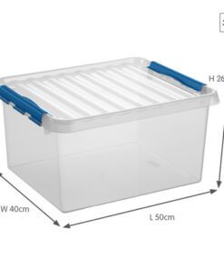 Q-line 36L Mix&Match opbergbox is perfect voor het opbergen van dagelijkse benodigdheden. De box is makkelijk stapelbaar en voorzien van stevige sluitclips zodat de deksel goed op zijn plaats blijft. BPA-vrij en dus ook geschikt voor voedselwaren en verkrijgbaar in talloze maten.