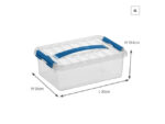 Opbergbox Sunware Q-line 4L   transparant/blauw