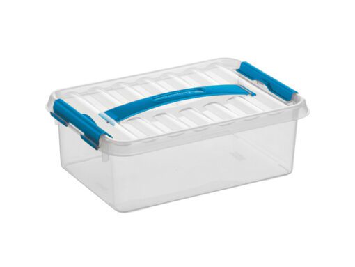 Opbergbox Sunware Q-line 4L   transparant/blauw