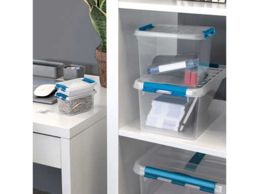 Opbergbox Sunware Q-line 4L   transparant/blauw