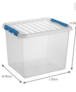 Q-line 52L Mix&Match opbergbox is perfect voor het opbergen van dagelijkse benodigdheden. De box is makkelijk stapelbaar en voorzien van stevige sluitclips zodat de deksel goed op zijn plaats blijft. BPA-vrij en dus ook geschikt voor voedselwaren en verkrijgbaar in talloze maten.