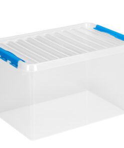 Opbergbox Sunware Q-line 62L  transparant/blauw