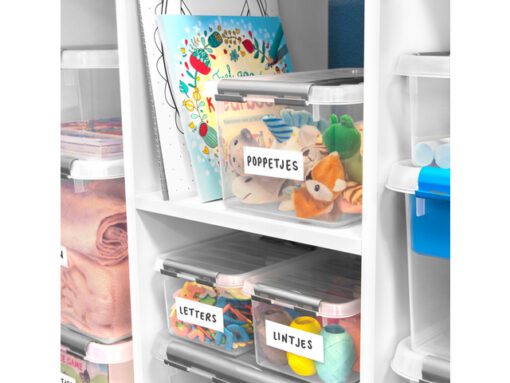 Opbergbox Sunware Q-line 62L  transparant/blauw