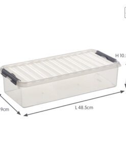 5L Mix&Match opbergbox is perfect voor het opbergen van dagelijkse benodigdheden. De box is makkelijk stapelbaar en voorzien van stevige sluitclips zodat de deksel goed op zijn plaats blijft. BPA-vrij en dus ook geschikt voor voedselwaren en verkrijgbaar in talloze maten.