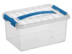Opbergbox Sunware Q-line 6L   transparant/blauw
