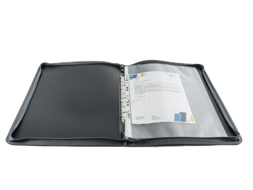 Opbergmap Foldersys A3 PP     grijs met ritssluiting                                      Ringband 4 ringen v. tekeninge