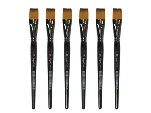 Penseel Kangaro Serie 341 plat Nr. 18 synthetisch doos 6 stuks