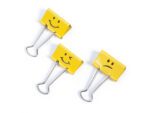 #Rapesco Foldback clip Emojis 32 mm geel