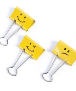 #Rapesco Foldback clip Emoji's19 mm geel