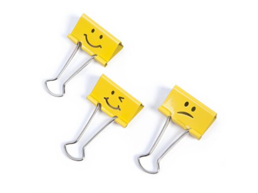 #Rapesco Foldback clip Emoji's19 mm geel