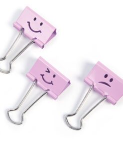 #Rapesco Foldback clip Emoji's19 mm lichtroze