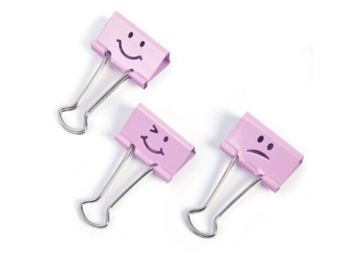 #Rapesco Foldback clip Emoji's19 mm lichtroze