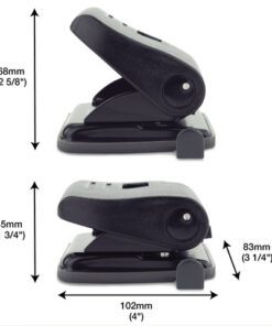 De zwarte perforator ECO van Rapesco is voorzien van een handige 2-gaats perforatie voor 20 vellen 80 g/m² papier. Deze ECO variant is vervaardigd van 100% gerecycled ABS en metalen onderdelen. Dankzij het handige opvangbakje van deze perforator krijg je geen rommel op je bureau of kantoor. Dankzij de geïntegreerde vergrendeling is het gemakkelijk om deze perforator veilig op te bergen.