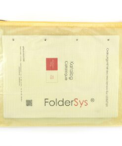 De etui in A4 formaat van Foldersys heeft afmetingen van 357x272mm en is gemaakt van kunststof. De transparante gele kleur zorgt ervoor dat de inhoud goed zichtbaar is
